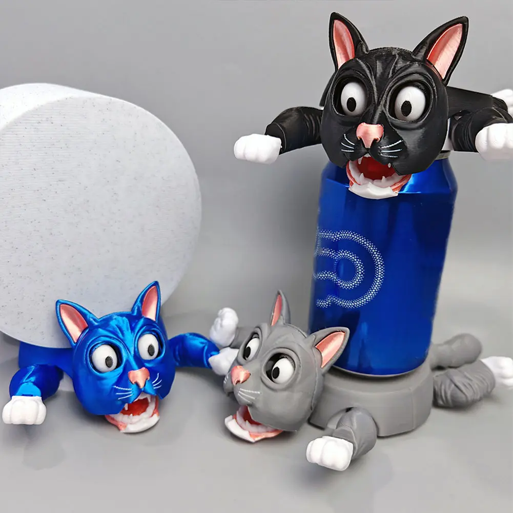 Creative 3D Printed Cat Coasters Funny Panicked Cat Cup Pad Tea Mug Coffee Drinks Holder for Home Decor