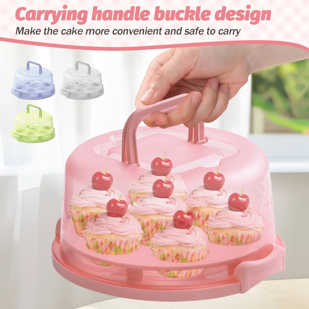 8 Inch Cake Carrier with Lid and Handle Cake Holder Portable Cake Container for Any 6-8 Inch Cake Storing