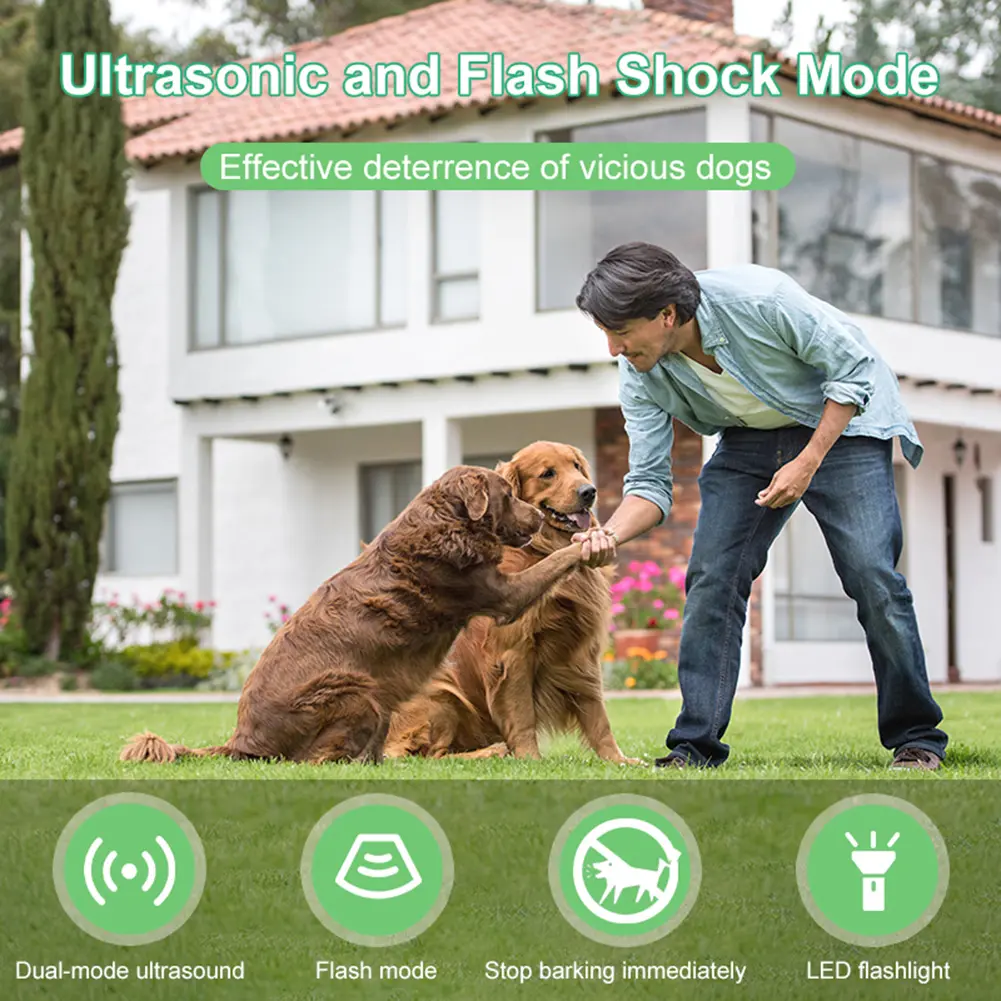 Double Head Dog Repeller High Power Anti Barking Training Device Type-C Rechargable Dog Repellent Ultrasound Device for Pet Gift