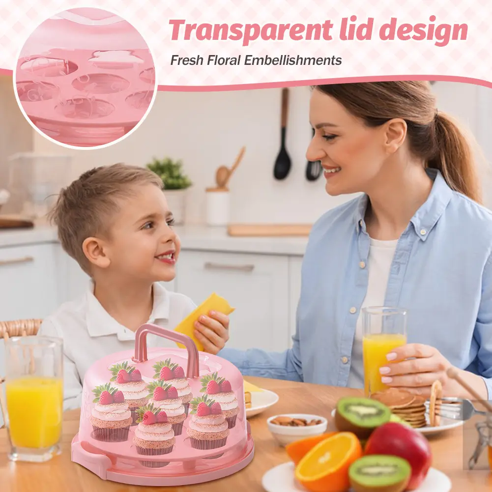 8 Inch Cake Carrier with Lid and Handle Cake Holder Portable Cake Container for Any 6-8 Inch Cake Storing