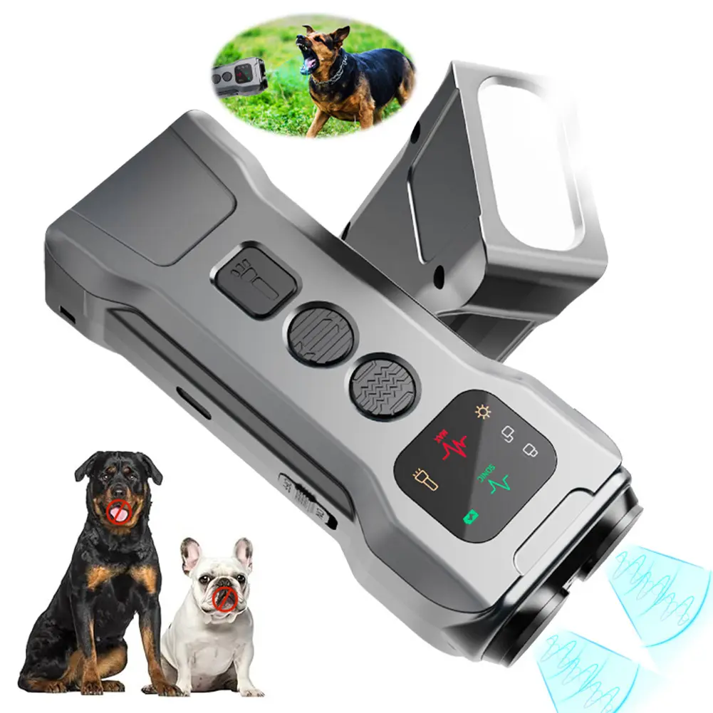 Double Head Dog Repeller High Power Anti Barking Training Device Type-C Rechargable Dog Repellent Ultrasound Device for Pet Gift