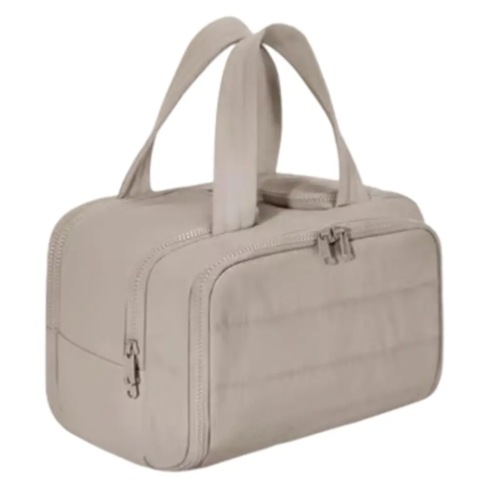 Women Portable Makeup Bag Large Capacity Casual Storage Bag Zipper Closure Nylon Skincare Pouch Bathroom Shower Travel Bag