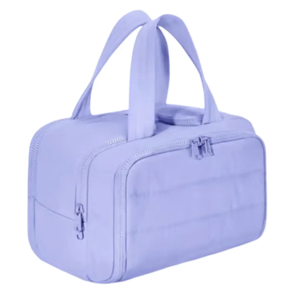 Women Portable Makeup Bag Large Capacity Casual Storage Bag Zipper Closure Nylon Skincare Pouch Bathroom Shower Travel Bag