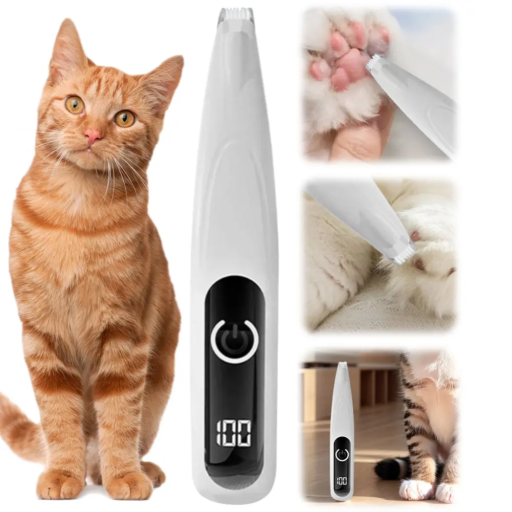 Pet Shaver with LED Light Dog Hair Trimmer Rechargeable Dog Clippers Cordless for Dogs Cats Trimming Around Paws Ears Face Rump