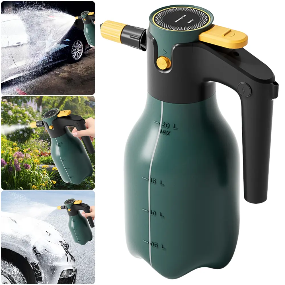 2L Electric Car Wash Spray Bottle Adjustable Car Wash Foam Sprayer Handheld Electric Foam Sprayer for Car Wash Home Cleaning