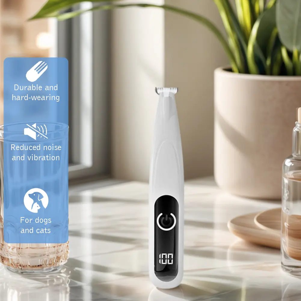 Pet Shaver with LED Light Dog Hair Trimmer Rechargeable Dog Clippers Cordless for Dogs Cats Trimming Around Paws Ears Face Rump