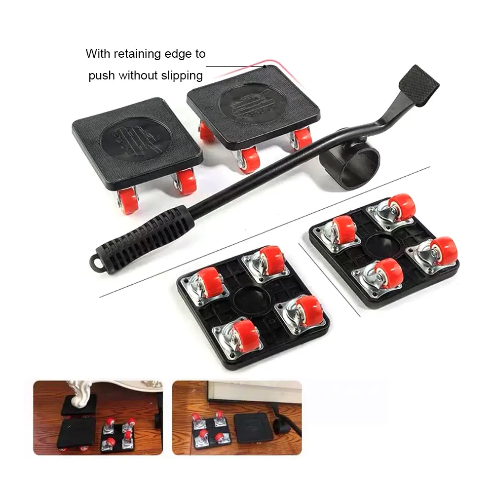 5x Universal Heavy Stuffs Moving Wheel Bar Set Furniture Sofa Bookcase Table Transport Lifter Max Up for 400kg