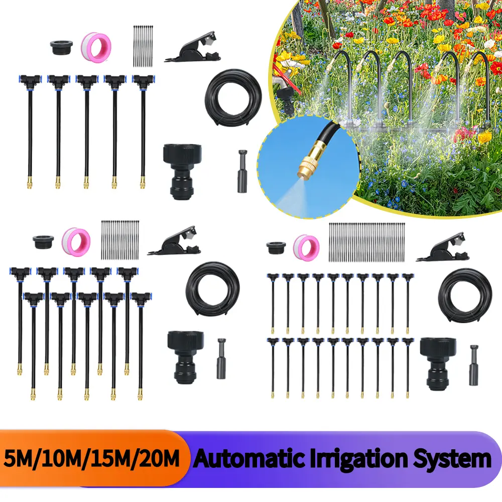 Adjustable Garden Watering System 360-degree Bending Dropper Drip Irrigation System for Landscape Flower Bed & Patio Plants
