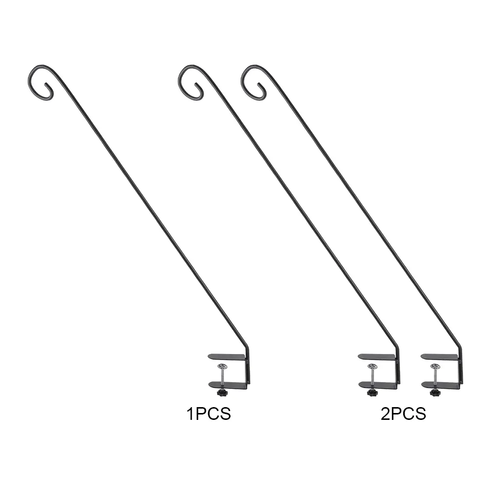 Heavy Duty Deck Hook Horizontal Clamp 80cm Bird Feeder Hanger Hook Multi-Function Extended Plant Hanger for Garden Balcony