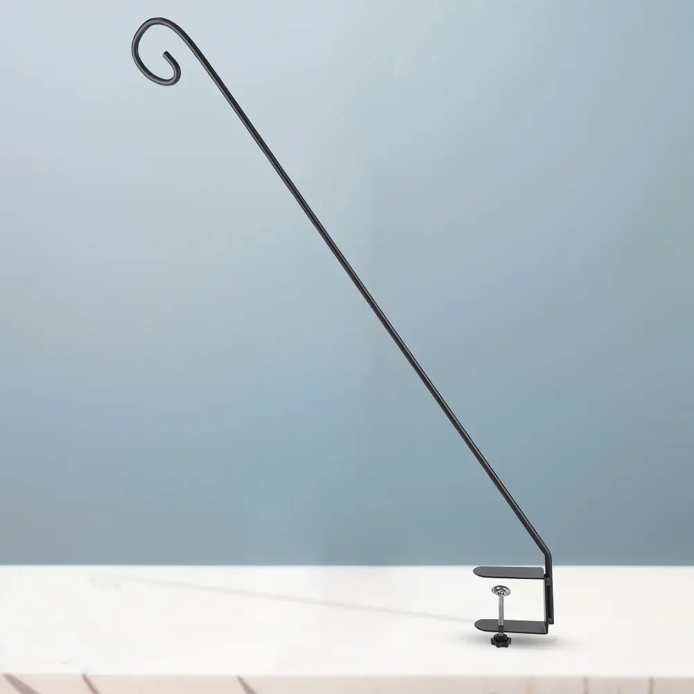 Heavy Duty Deck Hook Horizontal Clamp 80cm Bird Feeder Hanger Hook Multi-Function Extended Plant Hanger for Garden Balcony