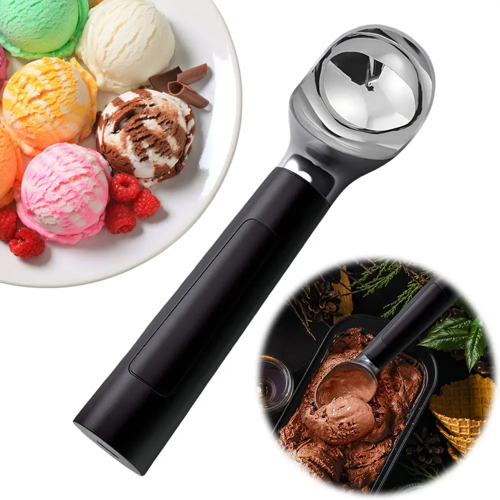 Heated Ice Cream Scoop Rechargeable Electric Ice Cream Scoop with LED Display Easy for Seniors & Kids