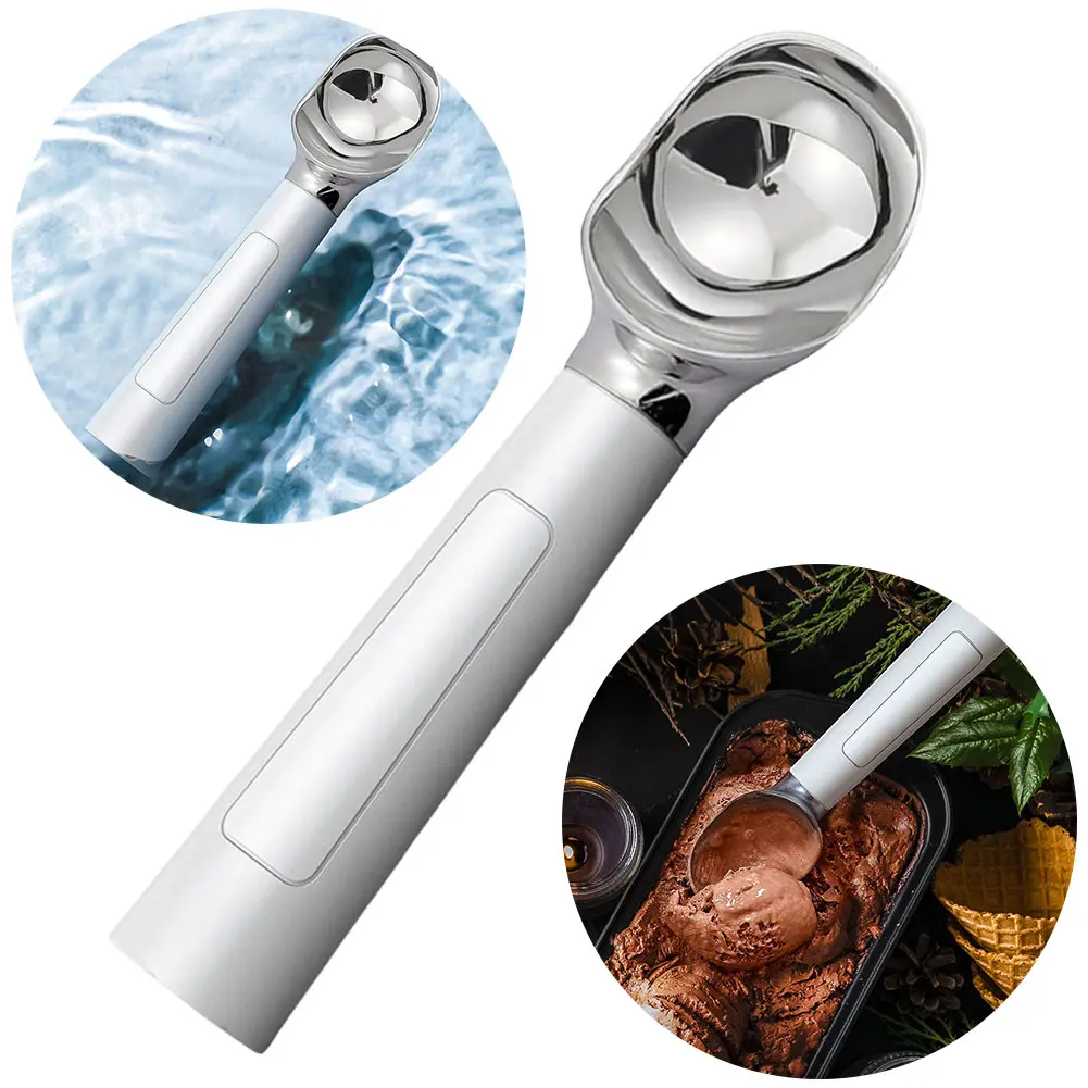 Heated Ice Cream Scoop Rechargeable Electric Ice Cream Scoop with LED Display Easy for Seniors & Kids