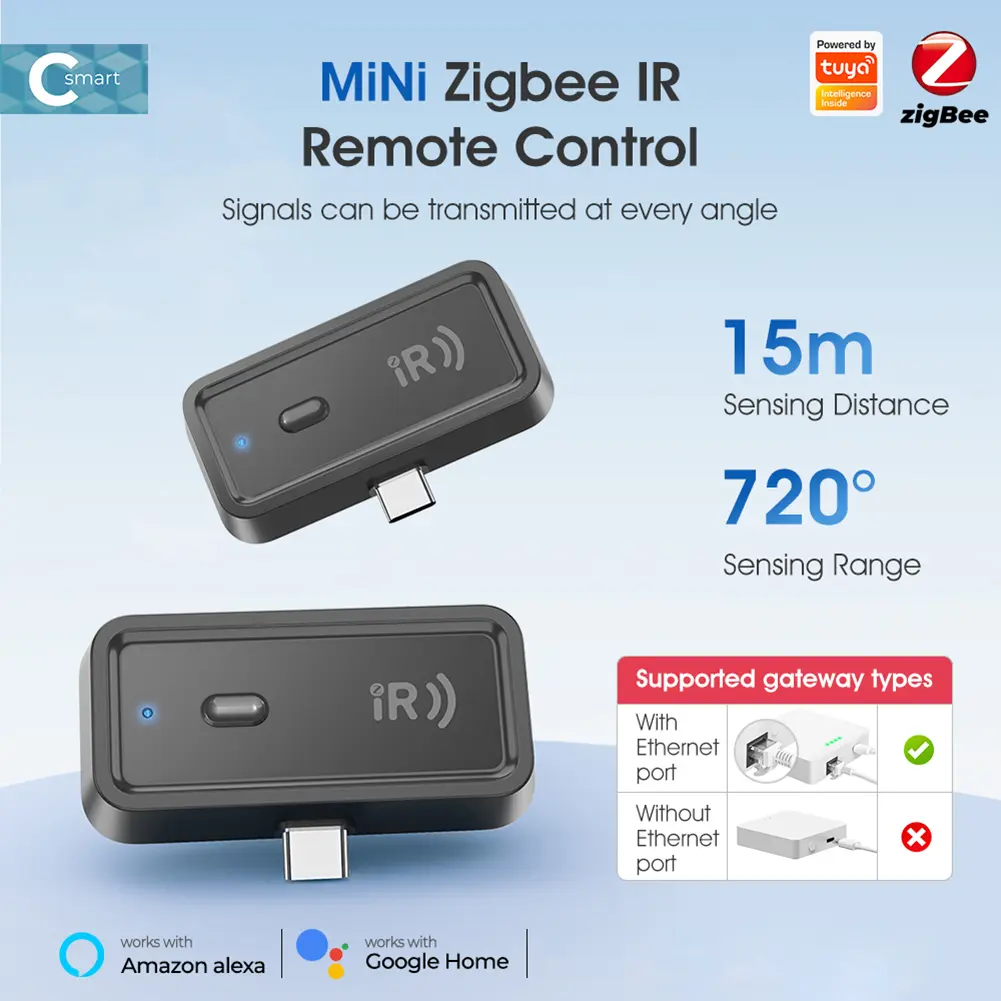 For Zigbee Infrared Universal Remote Controller Compatible with Alexa & Google Home IR Remote Voice Control for Smart Home