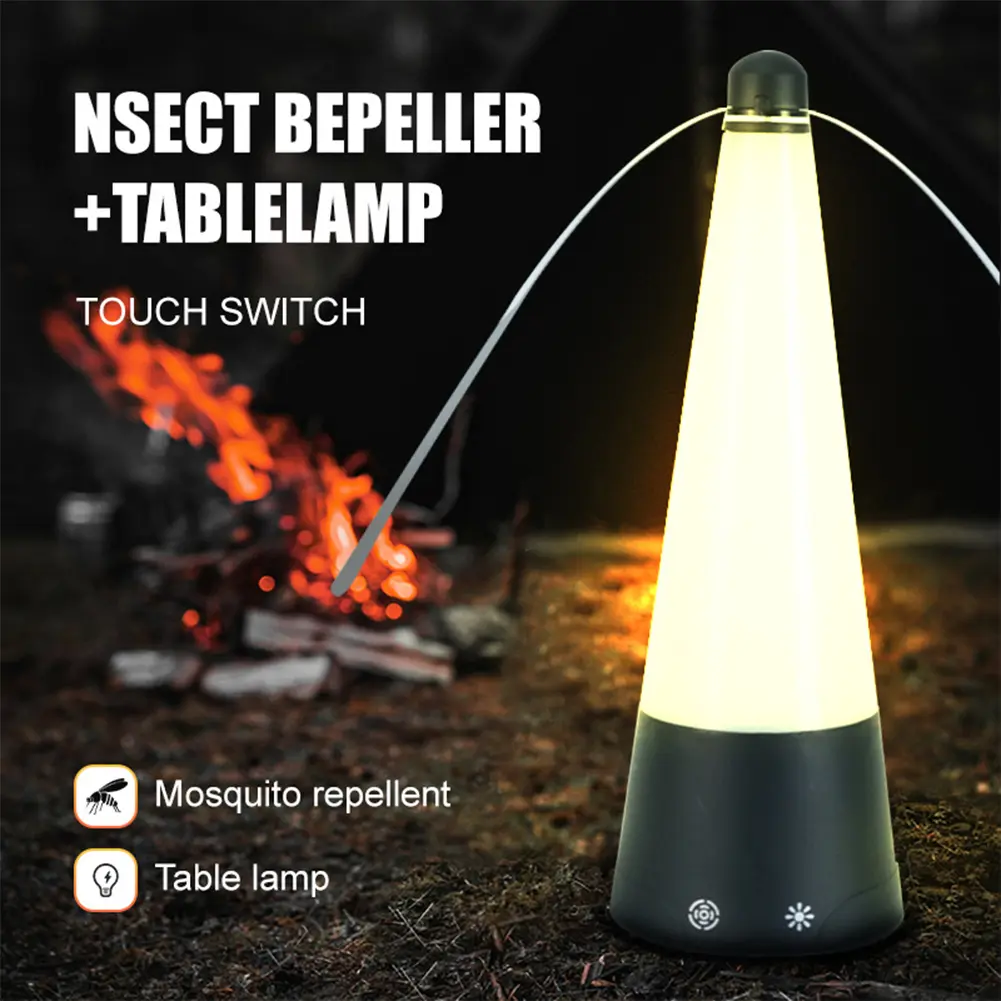 Fly Repellent Fan with LED Light USB Rechargeable Electric Fly Repeller Battery Powered Pest Control Fan for BBQ Picnic Parties
