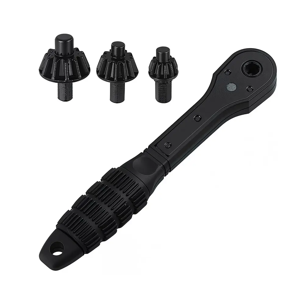 3-in-1 Ratchet Drill Chuck Key Wrench Non Slip Handle Chuck Key Replacement Tool Quick Disassembly Three-jaw Key for Power Tools