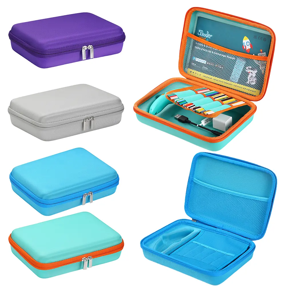 Storage Case for 3Doodler Start+ Essentials (2024) 3D Pen Set Shockproof Carrying Bag Anti-Drop Protective Case with Mesh Pocket