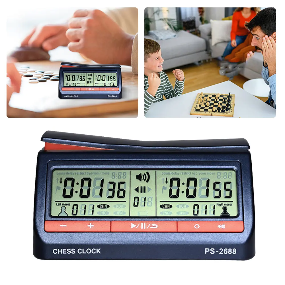 Chess Digital Timer with  Delayed Countdown Function Professional Chess Clock Count Up Down Timer for Family Personal Use