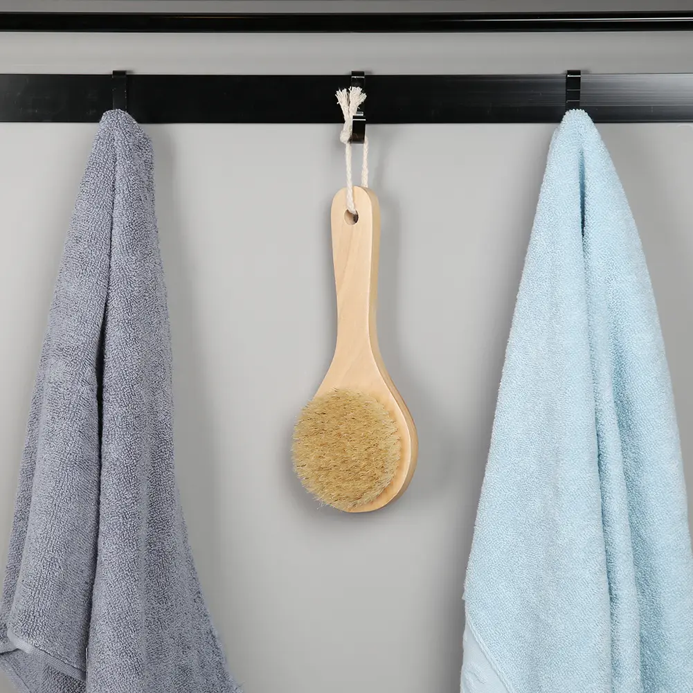 2-10PCS Scrubber Spa Washing Brush Home Adult Shower Washing Tools Bath Brush Long Wood Handle Bathroom Body Back Shower Bristle