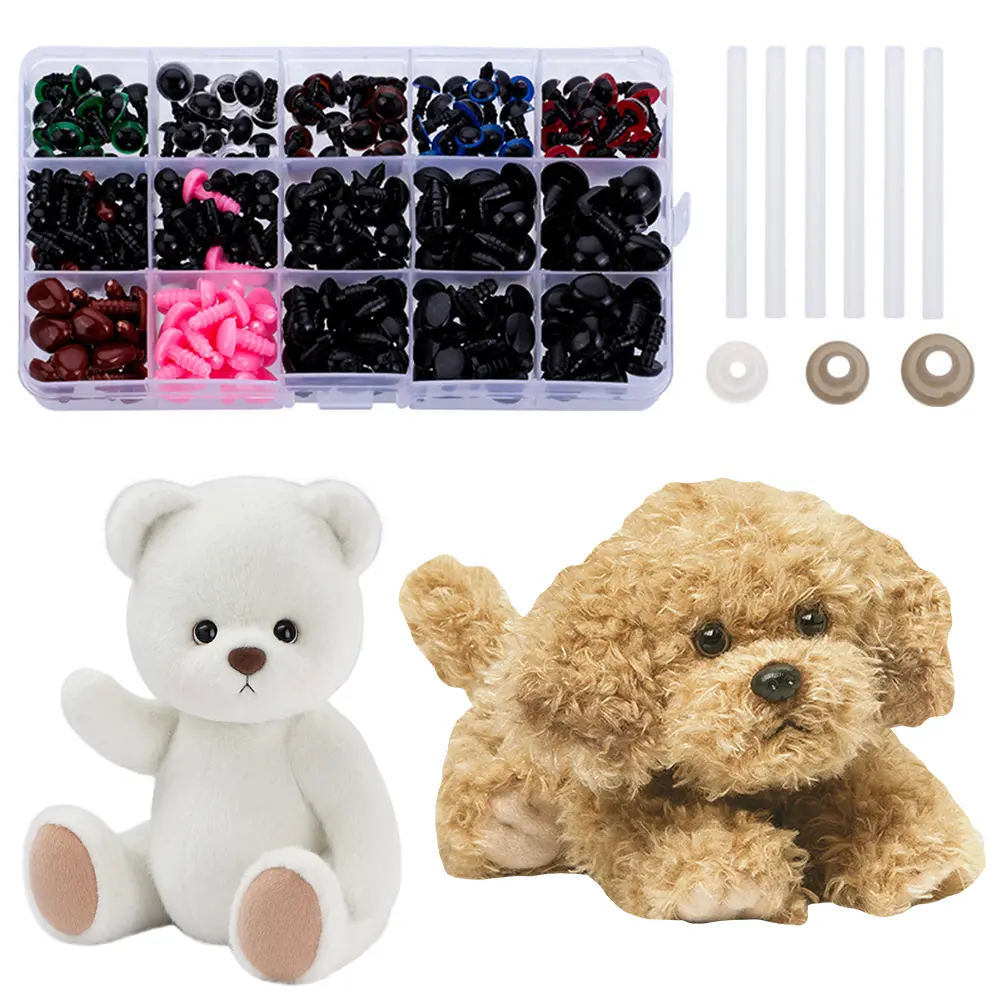 566PCS Safety Eyes and Noses for Crocheting Amigurumi Plastic Doll Eyes with Washers Crochet Eyes for Toys Making Knitted Plush
