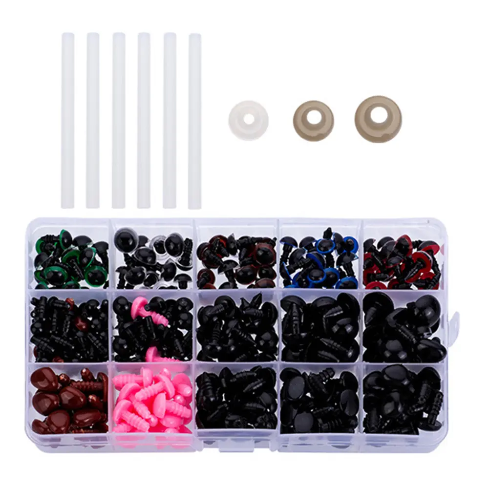 566PCS Safety Eyes and Noses for Crocheting Amigurumi Plastic Doll Eyes with Washers Crochet Eyes for Toys Making Knitted Plush