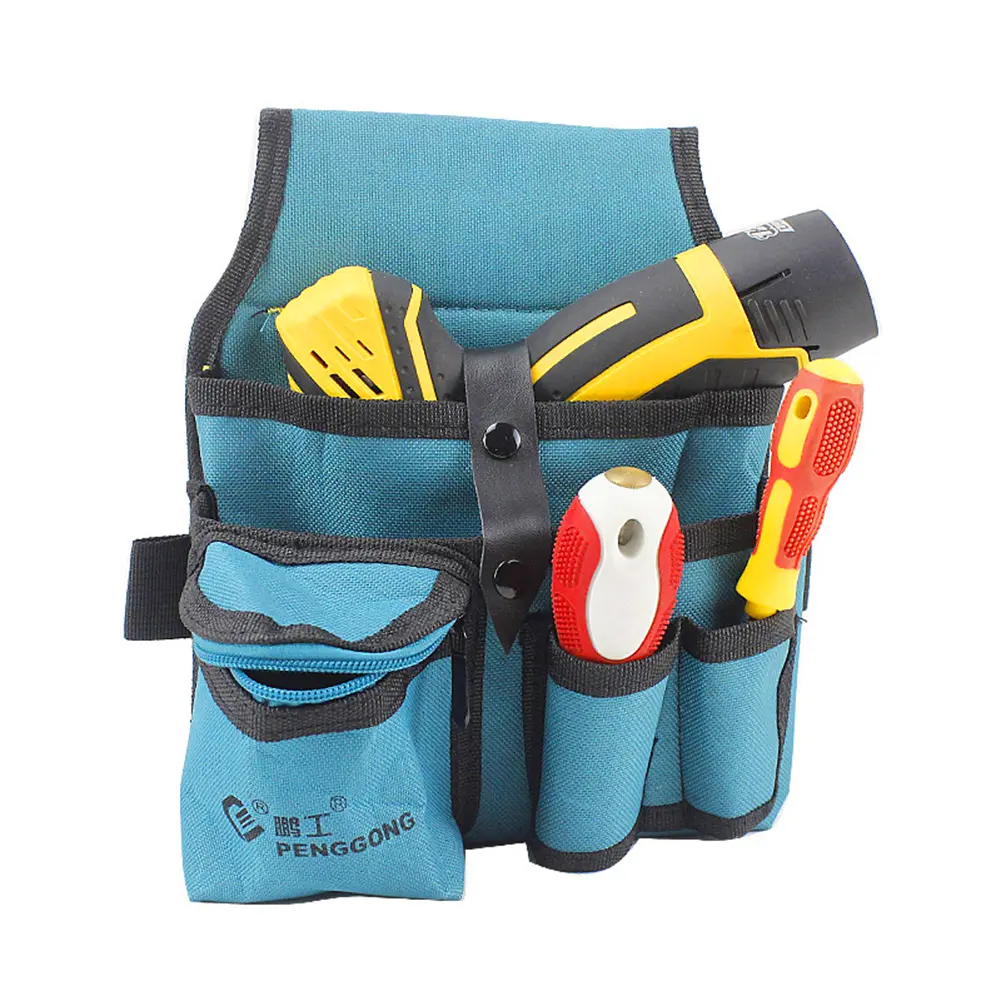 Oxford Cloth Electrician Waist Tool Bag Waterproof Multi-pockets Waist Pocket Portable Tool Pocket for Drill Wrench Screwdriver