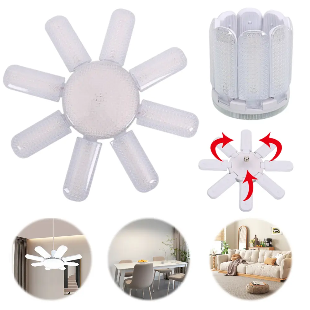 Folding Chandelier E27 Lamp Base Foldable Light Eye Caring Collapsible Lamp for Living Room Dining Room