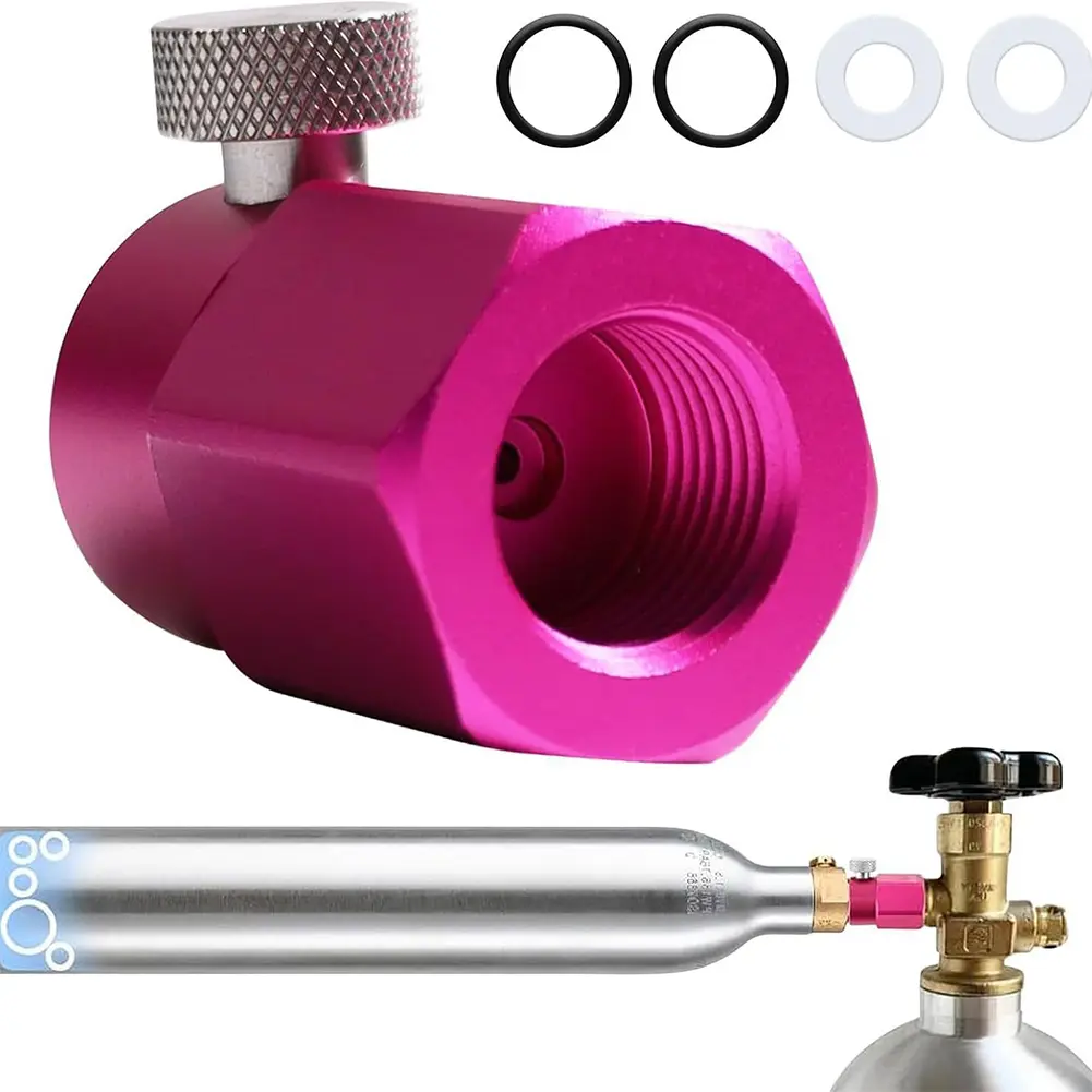 CO2 Refill Adapter Quick Connect Cylinder Refill Adapter CGA320 To W21.8-14 Soda Cylinder Adapter Leakproof for Homebrew Beer