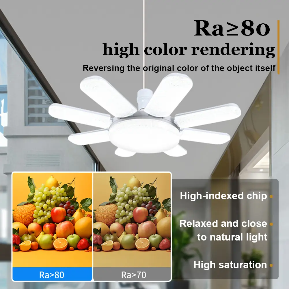 Folding Chandelier E27 Lamp Base Foldable Light Eye Caring Collapsible Lamp for Living Room Dining Room
