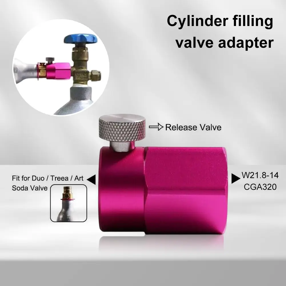 CO2 Refill Adapter Quick Connect Cylinder Refill Adapter CGA320 To W21.8-14 Soda Cylinder Adapter Leakproof for Homebrew Beer