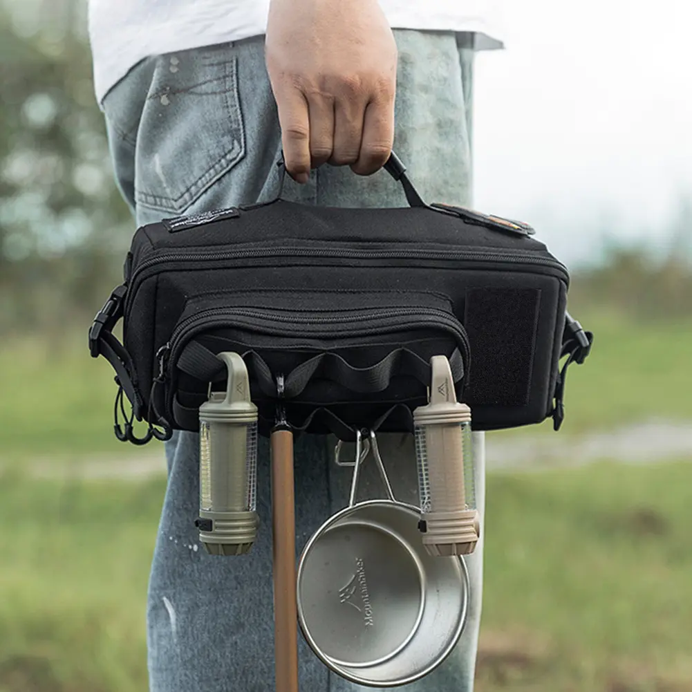 Fishing Tool Storage Bag 600D Oxford Outdoor Sports Tote Bag Large Capacity Camping Cookware Organizer for Camping Picnic