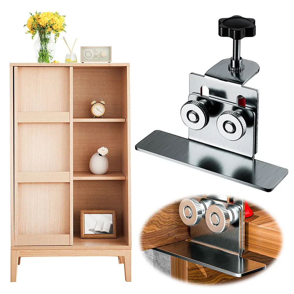 Cabinet Door Mounting Jig Stainless Steel Cabinets Frame Clamp Adjustable Cabinet Closet Door Positioner Woodworking Tools