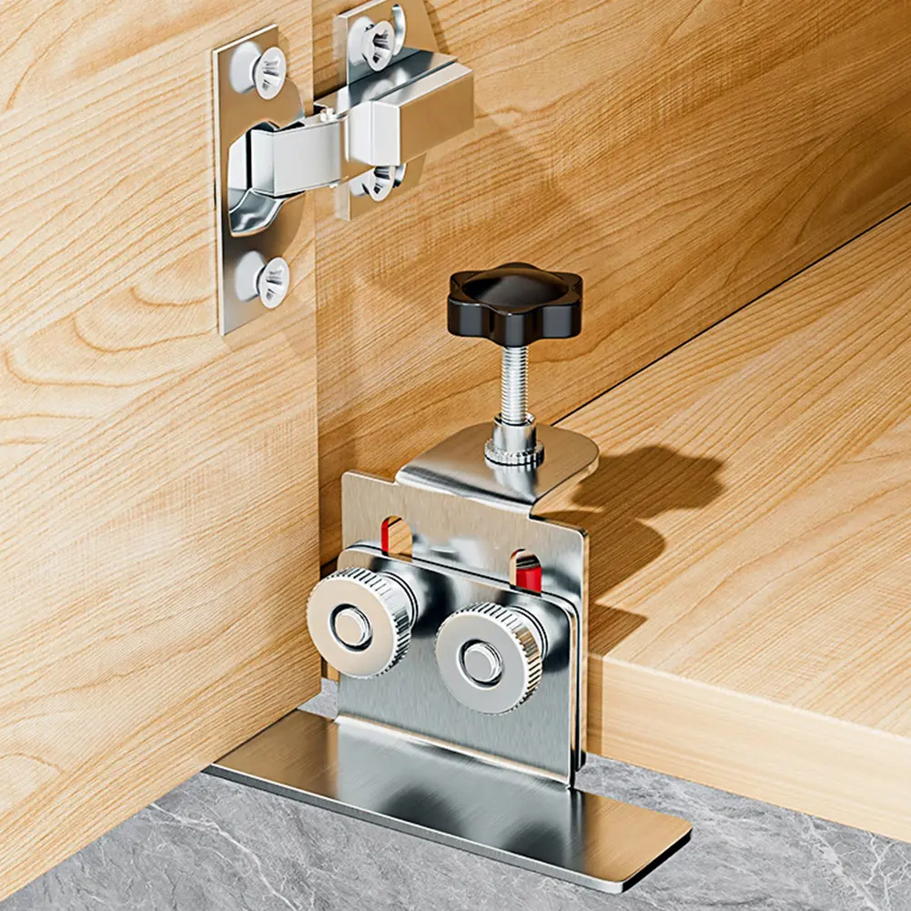 Cabinet Door Mounting Jig Stainless Steel Cabinets Frame Clamp Adjustable Cabinet Closet Door Positioner Woodworking Tools