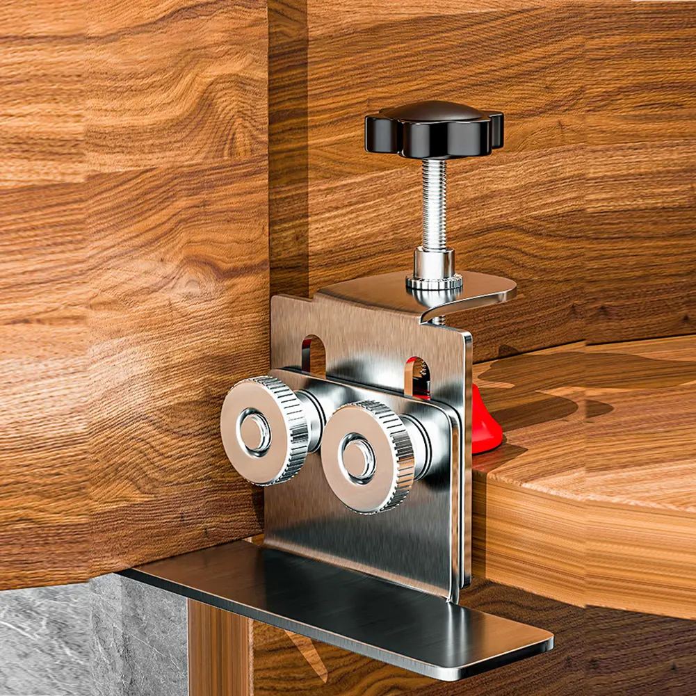 Cabinet Door Mounting Jig Stainless Steel Cabinets Frame Clamp Adjustable Cabinet Closet Door Positioner Woodworking Tools