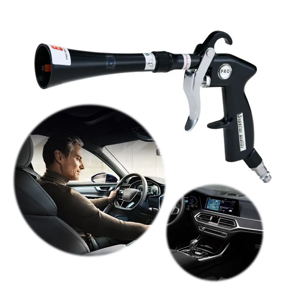 Car Interior Cleaning Tool Non-Slip Dust Blowing Tool Efficient Dry Cleaning Gun for Home Appliances Computers Office Equipment