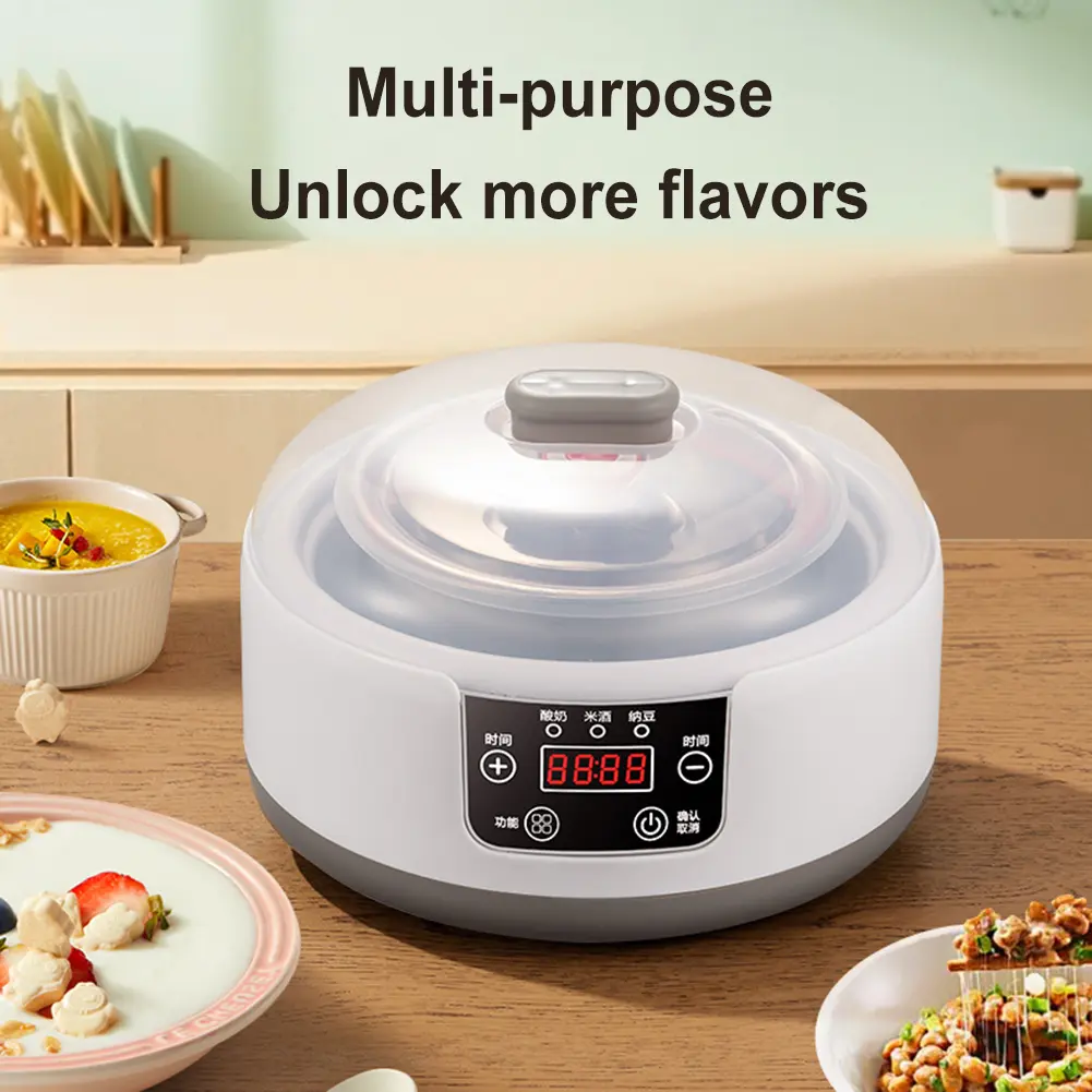 1.2L Automatic Yogurt Maker Timing Function Household Natto Maker Constant Temperature Electric Yogurt Machine for Home Kitchen