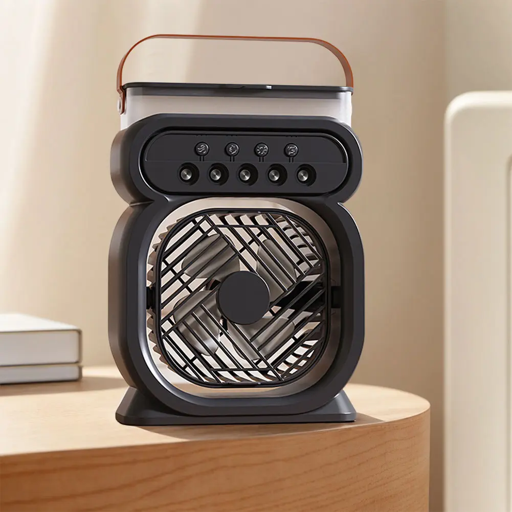 3 In 1 Portable Air Conditioner 3 Speeds Desk Fan LED Night Lights Small Cooling Fan for Room Bedroom Office Desk