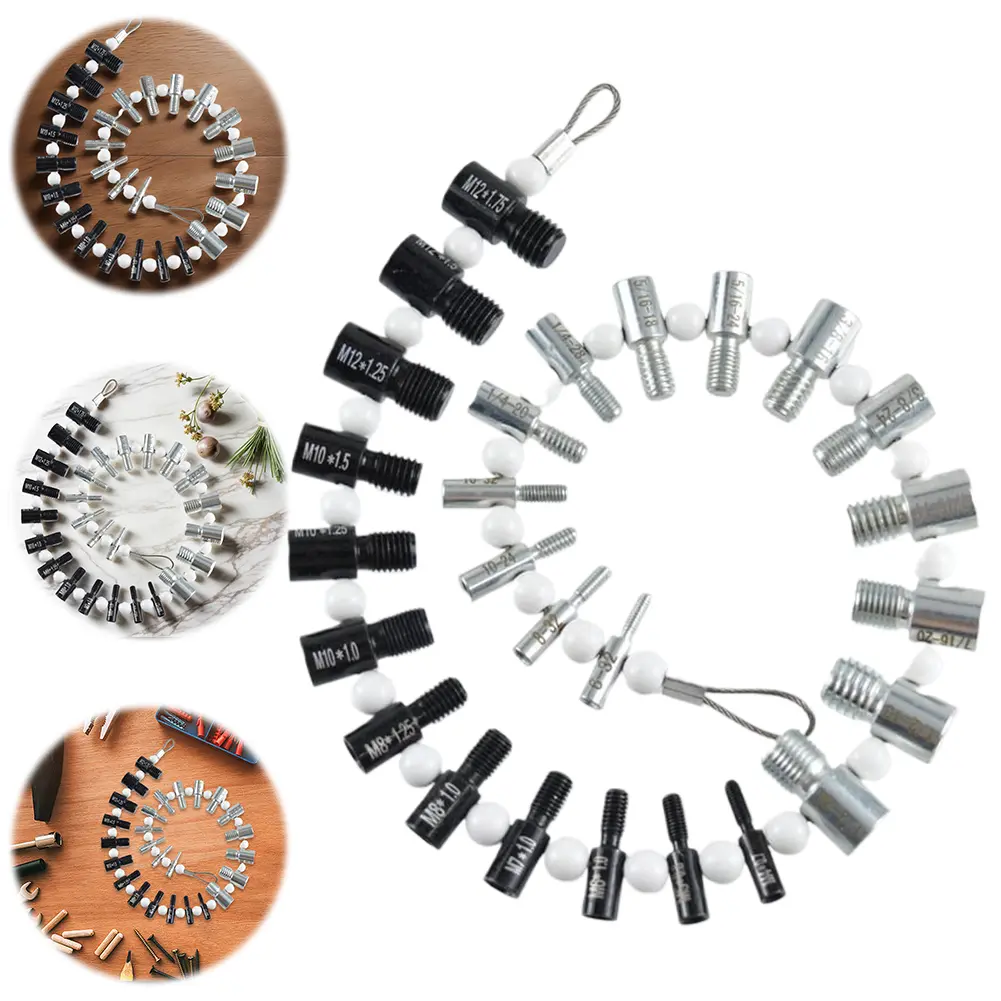 Nut & Bolt Thread Checker 23 Inch & 21 Metric Sizes Portable Bolt Thread Checker 26 Male/Female Gauges Inspection Measuring Tool
