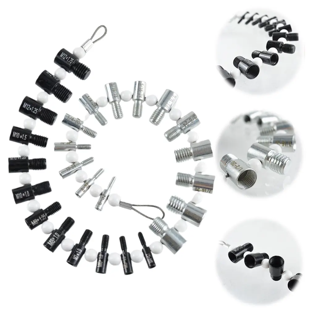 Nut & Bolt Thread Checker 23 Inch & 21 Metric Sizes Portable Bolt Thread Checker 26 Male/Female Gauges Inspection Measuring Tool