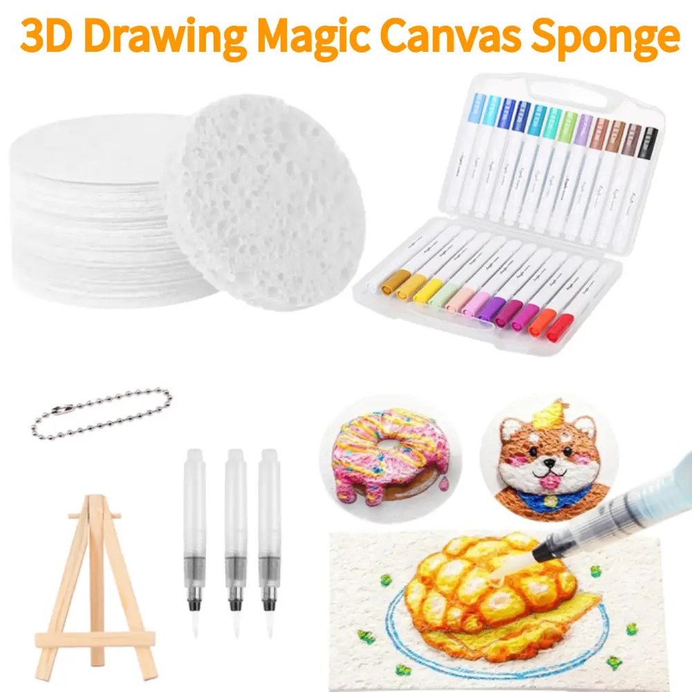 3D Drawing Magic Canvas Sponge Foam Texture Painting Paper Magic Painting Paper Magic Puffy Paint Kit DIY Art Supplies