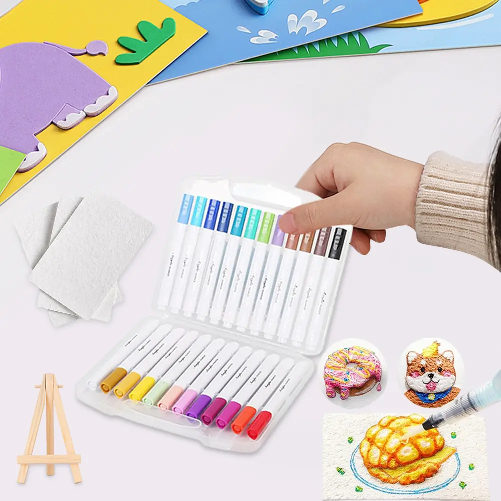 3D Drawing Magic Canvas Sponge Foam Texture Painting Paper Magic Painting Paper Magic Puffy Paint Kit DIY Art Supplies