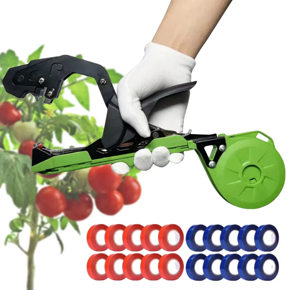 Branch Binding Machine with 10000 Staples 20 Rolls Tape Plant Tying Machine Multi-Function Plant Tape Gun for Grape Vine Tomato