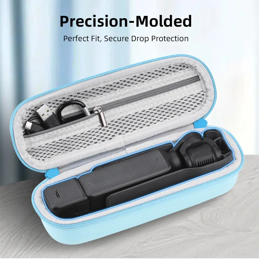 For DJI Osmo Pocket 3 Portable Carrying Case with Carabiner Travel Camera Protect Cover Zipper Closure Hard Carrying Storage Box