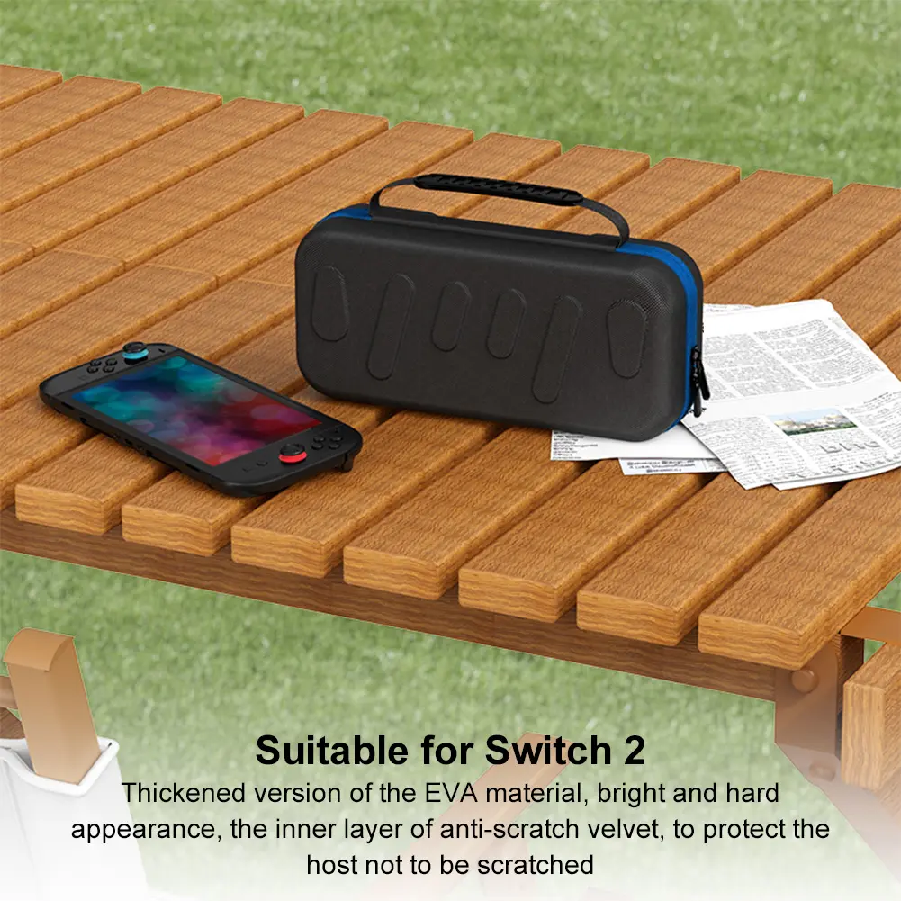 Portable Travel Organiser with 24 Game Card Slots Shockproof Console Storage Bag Large Capacity for Outdoor NS2 Organizer Bag