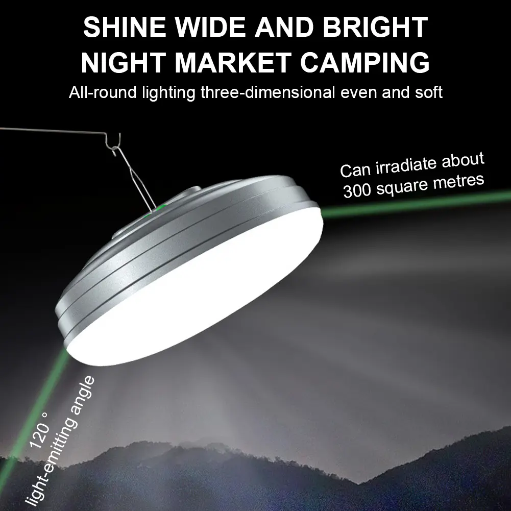 Portable LED Camping Lantern Rechargeable Electric Lantern Waterproof 1000W with Magnet Power Failure Emergency Survival Kits