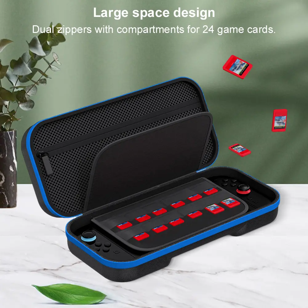Portable Travel Organiser with 24 Game Card Slots Shockproof Console Storage Bag Large Capacity for Outdoor NS2 Organizer Bag