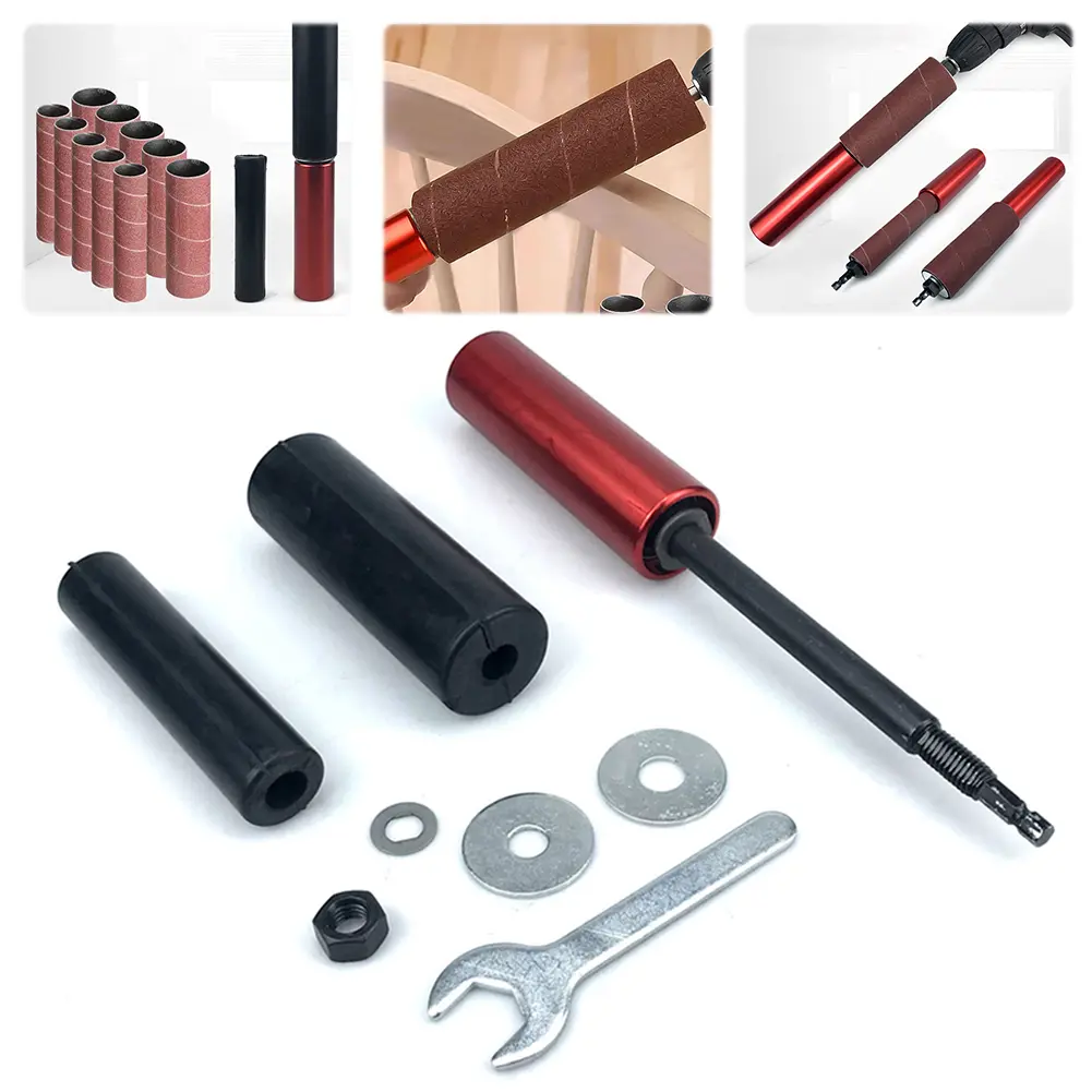 Sanding Rod Kit Sanding Drum Sander Tool Set Electric Drill Attachment Sanding Wood Metal Plastic Glass Stone