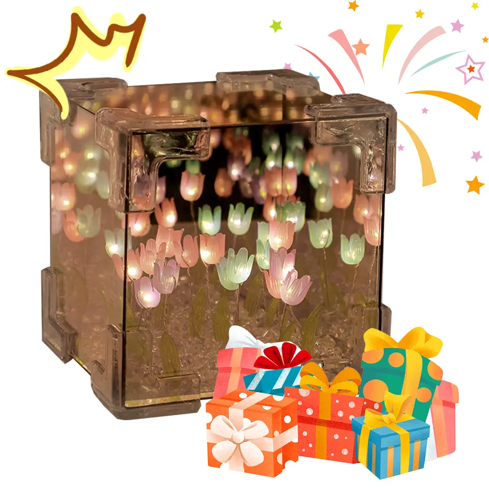 Artificial Tulip Flower Night Light Bedside Lamp LED Night Lamp Artificial Flower Lamp Bedroom Decor Birthday Gifts