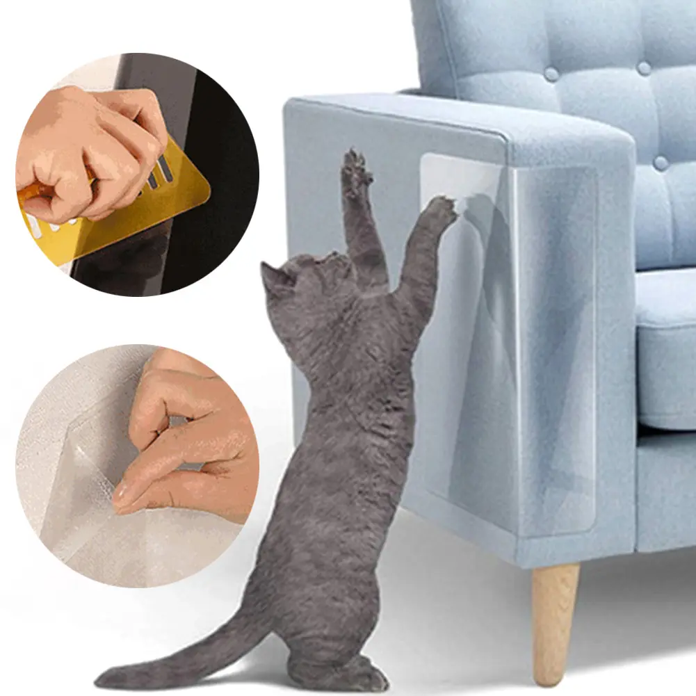 Couch Corner Protectors 7.8x117 In Self-Adhesive Cat Tape Transparent Cat Scratch Furniture Protector for Wall Door Protection