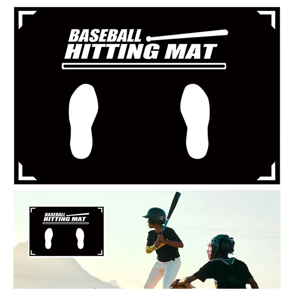 Aid Hitting Batting Practice Mat 90x60cm Baseball Batting Cushion with Toes Facing Place Baseball Training Accessories