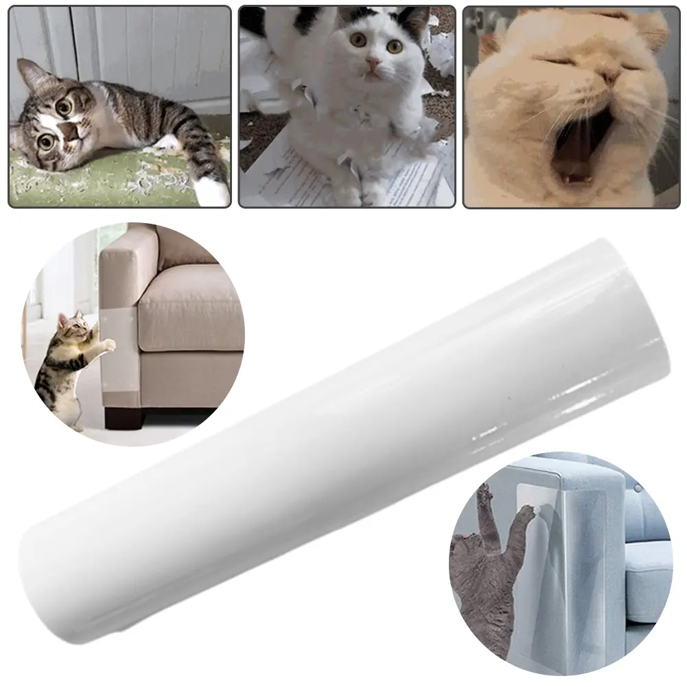 Couch Corner Protectors 7.8x117 In Self-Adhesive Cat Tape Transparent Cat Scratch Furniture Protector for Wall Door Protection